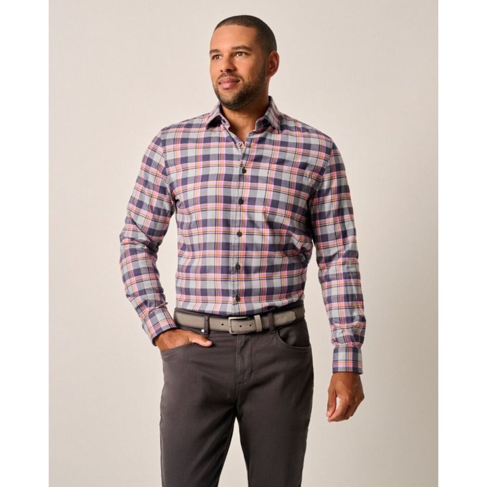Johnnie-O Men's NWT Hansel Plaid Shirt - Blue and Pink Sz XXL